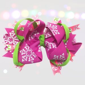 Sugarplum Snowflake Christmas Hair Bow